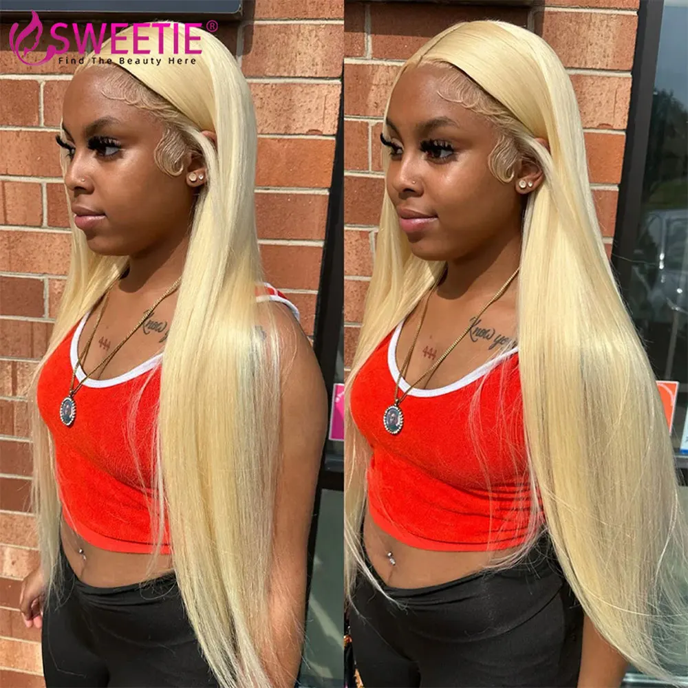 

30inch #613 Honey Blonde Human Hair Wig Bone Straight 13x6 Lace Frontal Human Hair Wigs For Women Brazilian Lace Frontal Wig