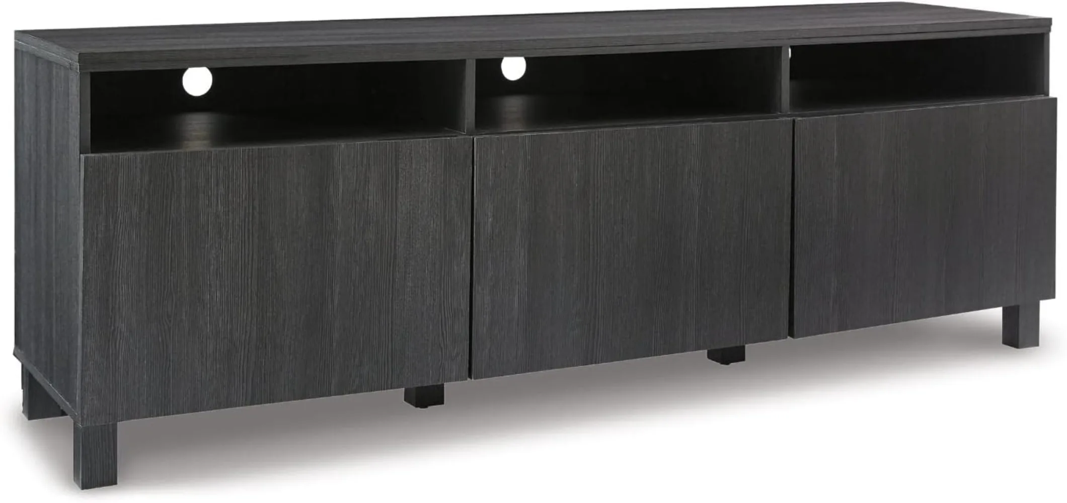 

Signature Design By Ashley Yarlow Urban TV Stand Fits TVs Up To 68" with 3 Cabinet Doors and Adjustable Storage Shelves, Black