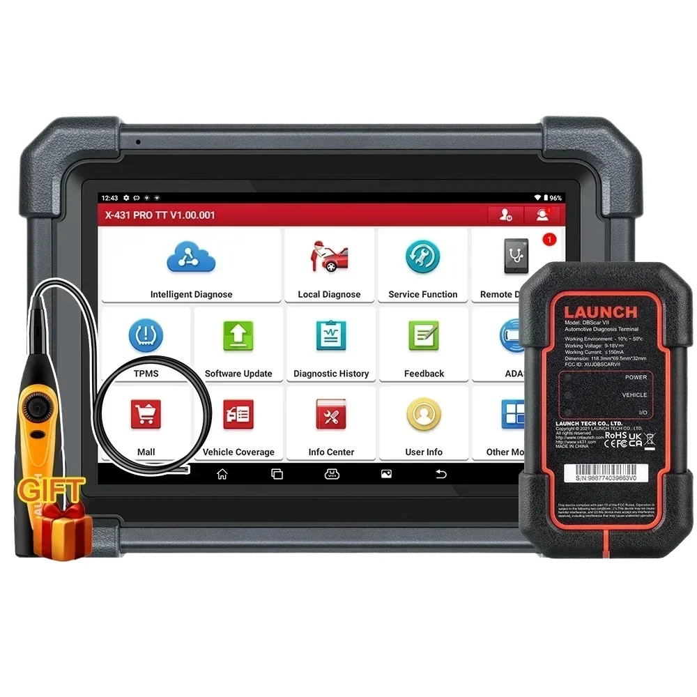 2024 New- LAUNCH X431 PRO TT 8\'inch with DBScar VII VCI Car Full System Diagnosis CAN FD/DOIP/OBFCM Auto OBD OBD2 Scanner