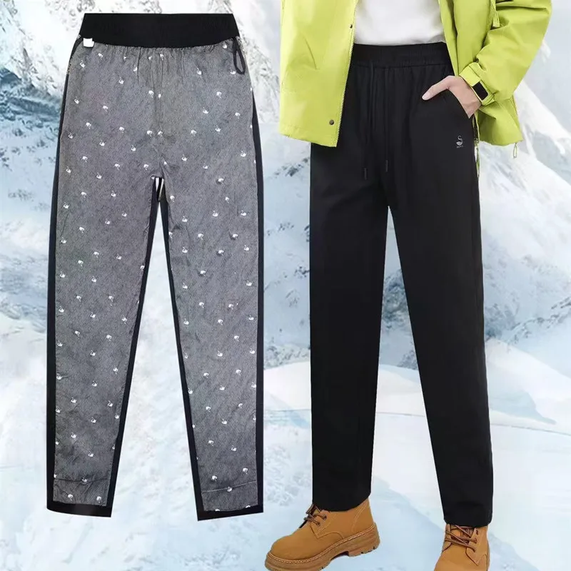 

Men Winter Down Pants Waterproof Windproof Warm Outdoor Sports Ski Down Trousers 90 White Duck Down calça casual PT-653