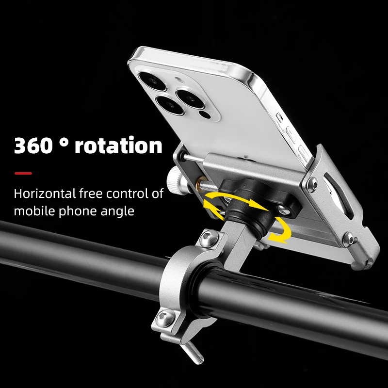 IBudim-Soporte de teléfono para bicicleta, accesorio con rotación de 360 grados, para dispositivos de 4,7 a 7,0 pulgadas, para manillar de