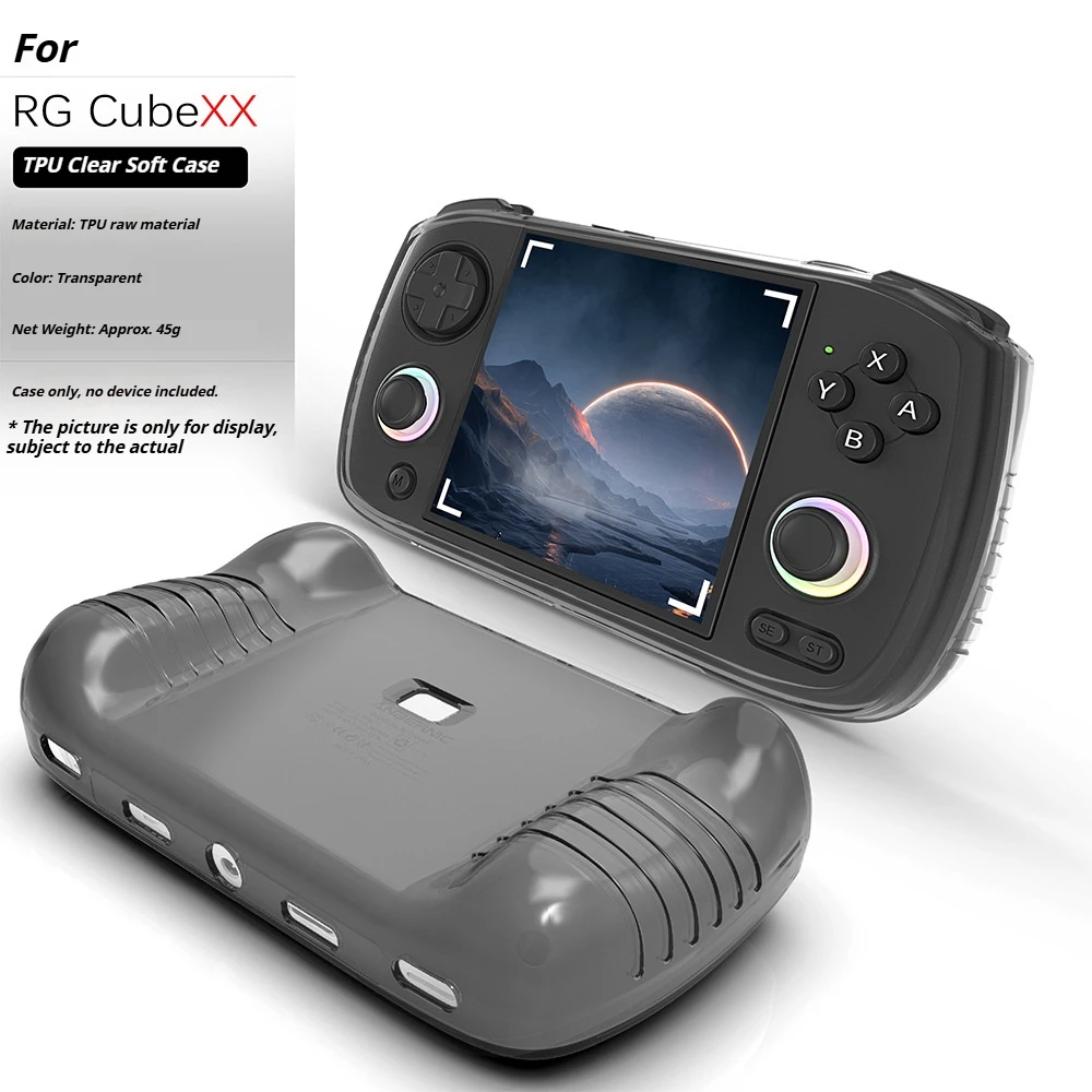 

For RG CubeXX Soft TPU Transparent Protective Case Drop-Proof and Scratch-Resistant Dedicated for Handheld Gaming Consoles