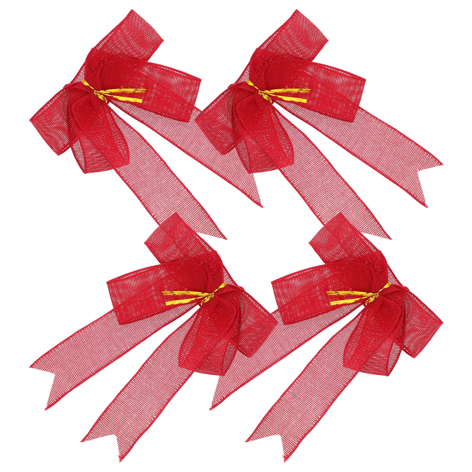 

4Pcs Large Linen Bows Red Color DIY Present Wrapping Christmas Decorations Gifts Packaging Giant Bowknot Unique naments