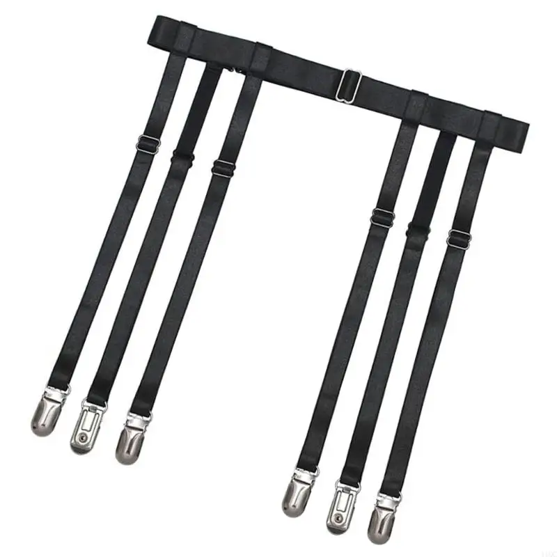 Simplicities Socks Suspender Belt for Thigh High Stockings with 4/6 Metal Clips Garter Belt for Women 