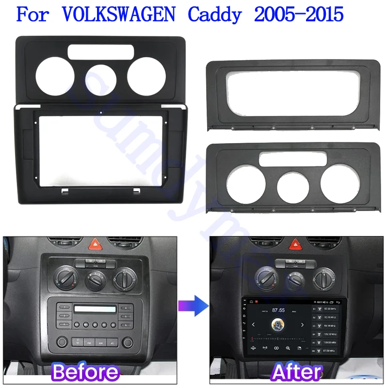 

10,1-дюймовая автомобильная рамка, лицевая панель Android, комплект панели приборной панели для Volkswagen VW Caddy 2004-2015, автомобильная радиопанель