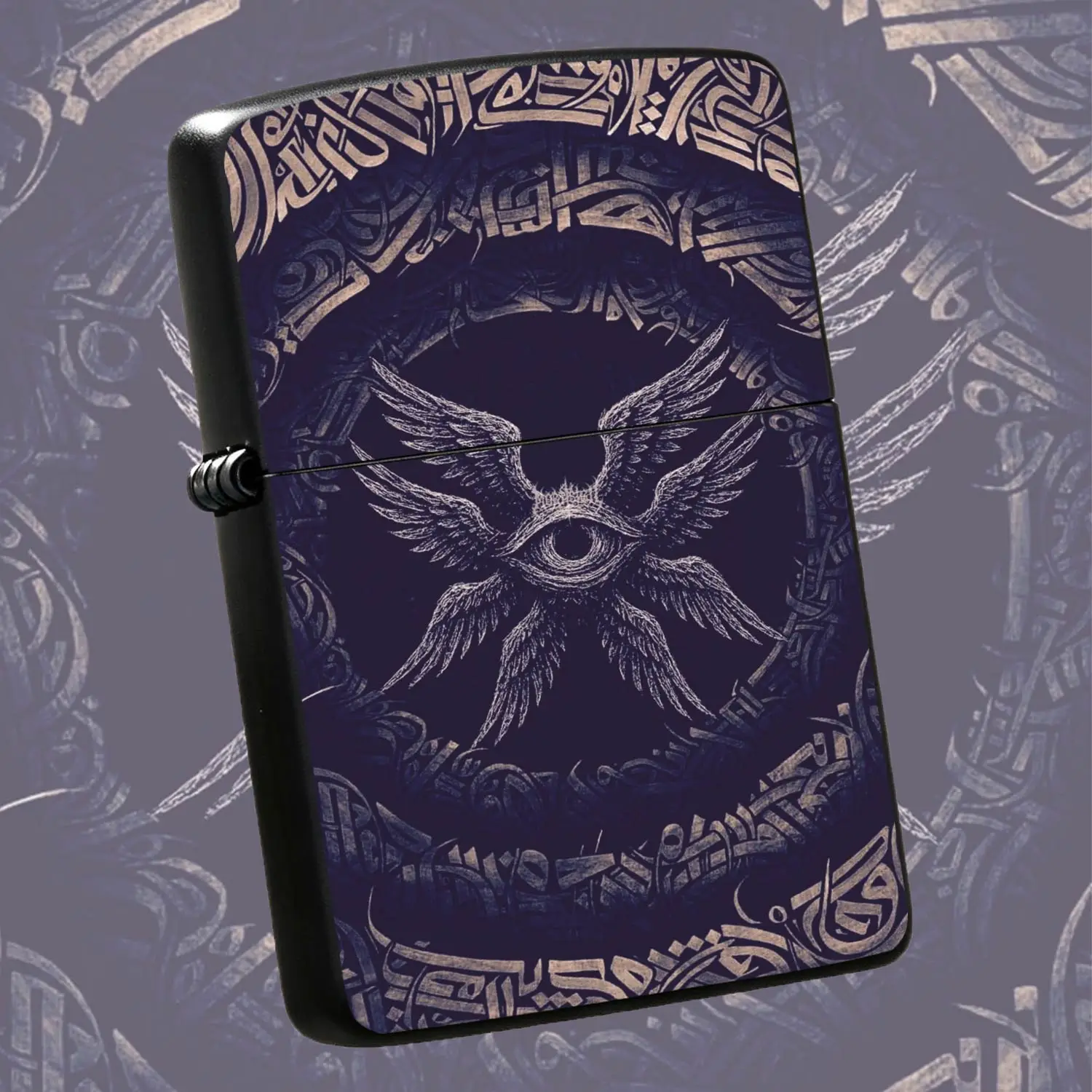 Vintage All-Seeing Wing Art Engraved Lighter, Stylish Niche Personalized Accessory, Multi-scene Practical Gift for Daily Commute Outdoor Travel, Ideal for Gifting andfor Art Enthusiasts  A Humorous And Interesting Lighter