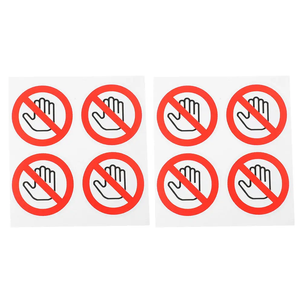 

8Pcs Safety Warning Sign Stickers Prohibited Do Not Touch Labels Self-Adhesive Decals for Factories Warehouses Offices