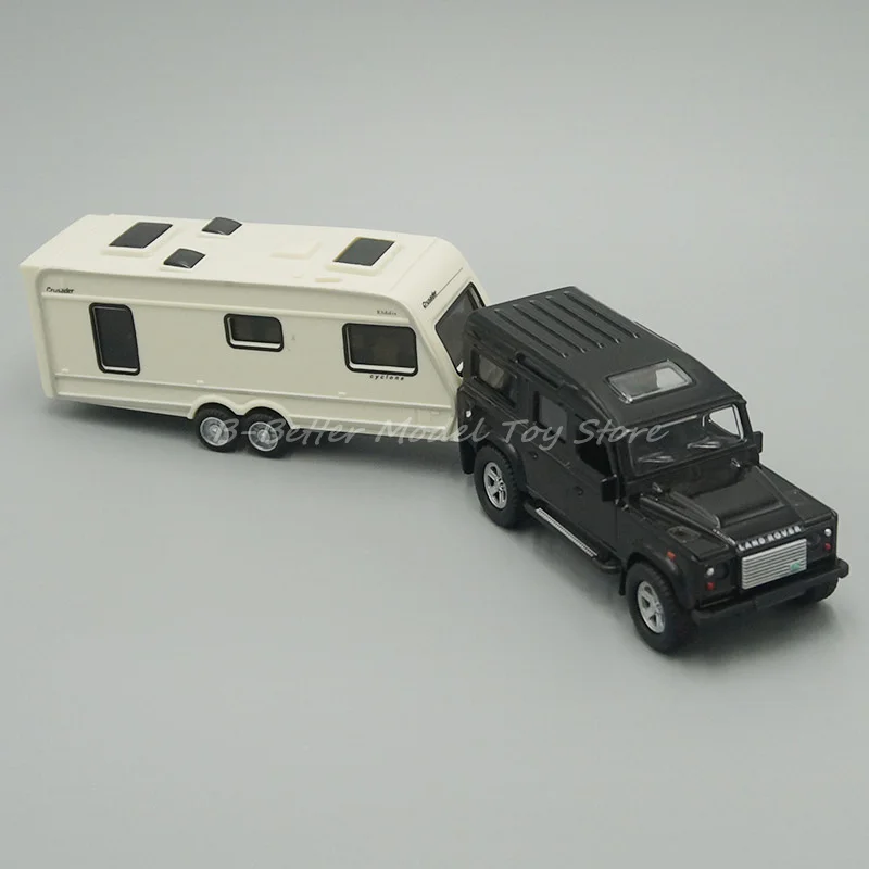 

1:36 Diecast Car Model Toy Rover Defender Trailer Pull Back with Sound & Light