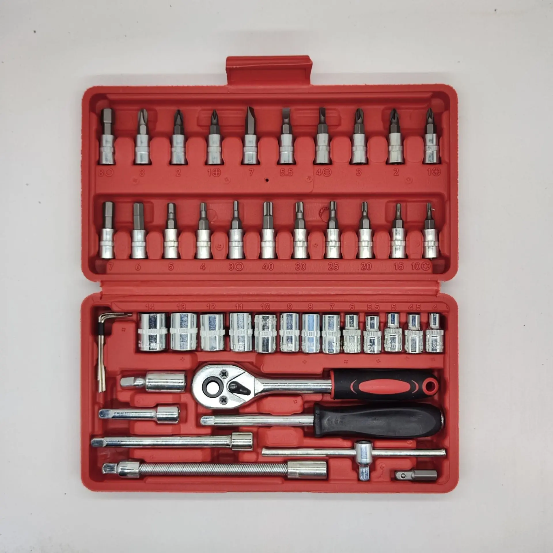 46pcs Ratchet Wrench Set Kit Sleeve for Car Motorcycle Bicycle Repair Tools Screwdrive Combination Repair Wrench Socket Spanner