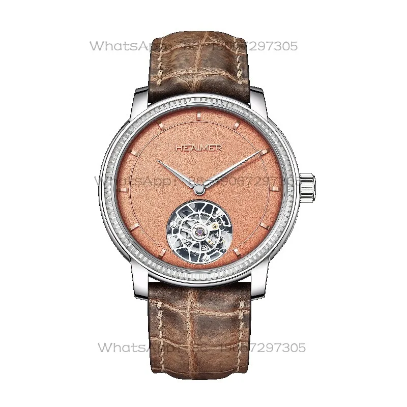 Tourbillon Mechanical Wrist Watch Hand-polished Bezel Diamond Business Watch