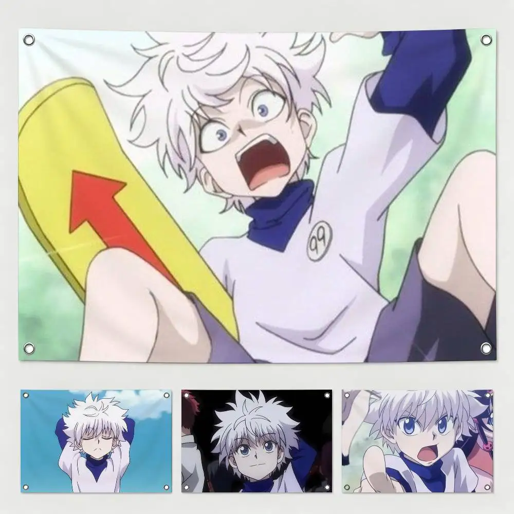 H-Hunter x Hunter Killua Zoldyck Flags Wall Hanging Tapestry Outdoor Garage Room Decorative flag Background Blanket