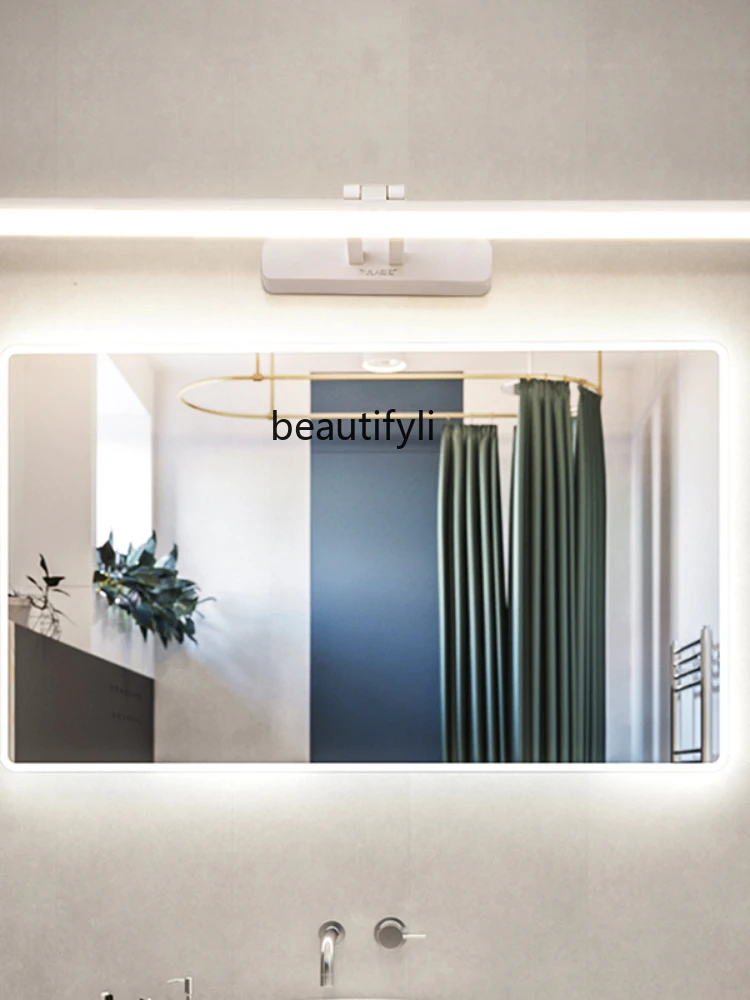 yj Modern Simple Mirror Front Lamp Bathroom Mirror Cabinet Dressing Makeup Fill Light Mirror Lamp LED Strip Wall Lamp