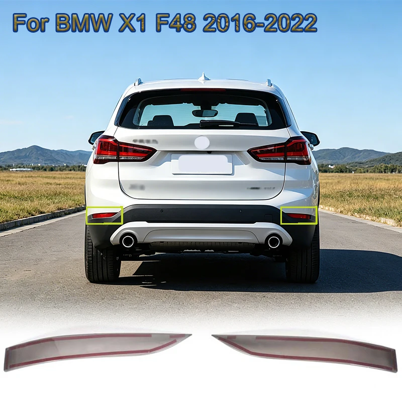

For BMW X1 F48 2016-2022 ABS Blackened Car Rear Fog Lamp Decoration Cover sticker Car Exterior styling Accessories 2pcs