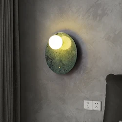 Luxury Marble Wall Lamp Led Living Room Home Decor Bedside Light White Green Stone Corridor Aisle Sconce Lighting