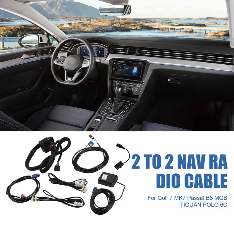 MIB2 STD2 ZR NAV Radio Cable Wire Harness Set With 2 To 2 Cable For VW Golf 7 MK7 Passat B8 MQB TIGUAN POLO 6C