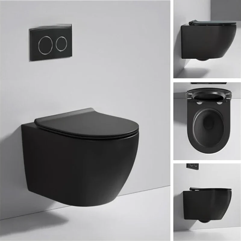 

Hanging European Rimless P Trap Wc Bathroom Strong Flushing Color Ceramic Modern One Piece Round Wall Mounted Toilet
