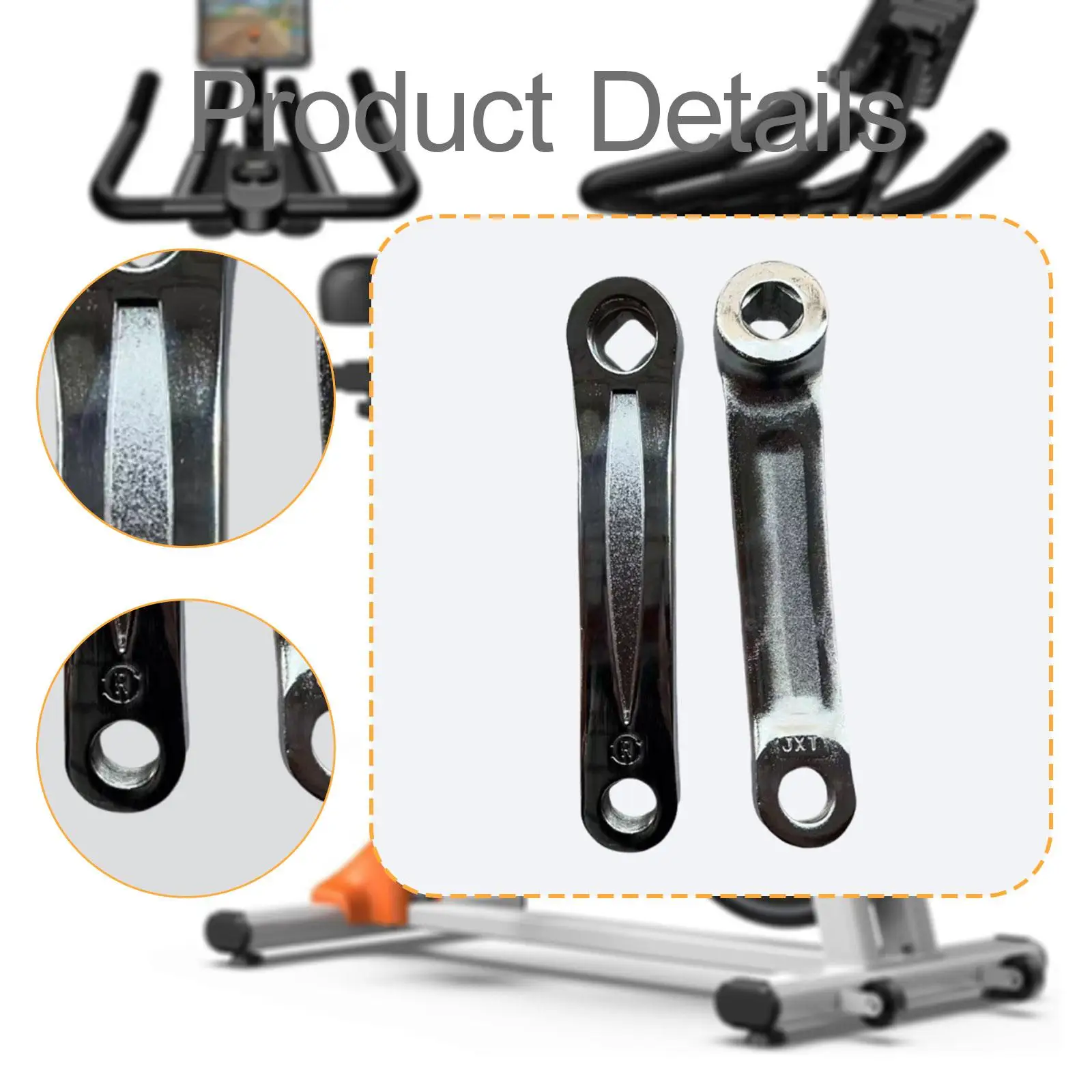 21cm Iron Bike Crank Arm Set Right Left Essential Cranks for Static and Fitness Indoor Bikes Replacement Part