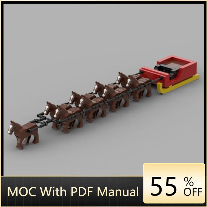 

200 Parts Santa's Sleigh MOC Custom Building Block Model DIY Creative Assembly Educational Children Toy Birthday Christmas Gifts