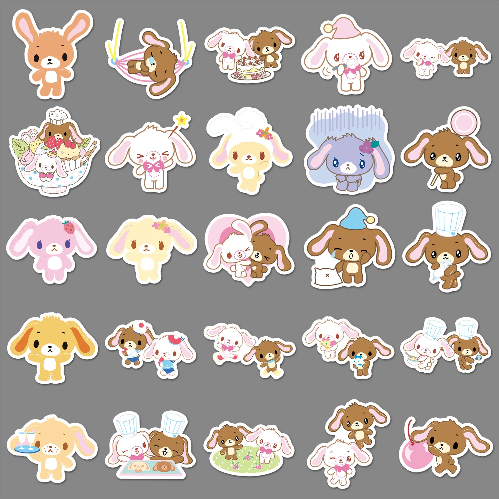 10/50PCS Sanrio Kawaii Sugarbunnies Adesivi Cartoon Cute Doodle Decalcomanie Impermeabili per Frigorifero Guardaroba Scrapbook Adesivi