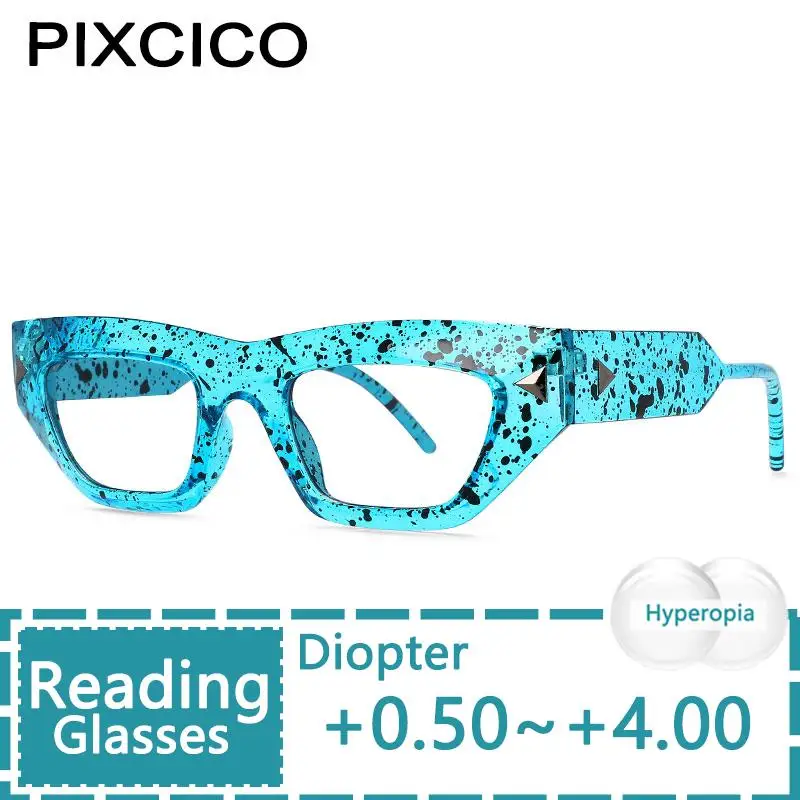 R55845 Oversized Cat Eye Reading Glasses Women Large Frame Presbyopia Eyeglasses Diopter +1.00 +2.00 + 3.00 Gafas Marble Texture