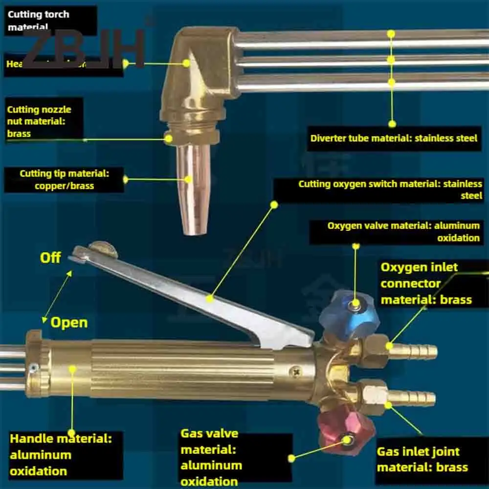 length 80cm Elbow Head Explosion-Proof Gas Cutting Torch