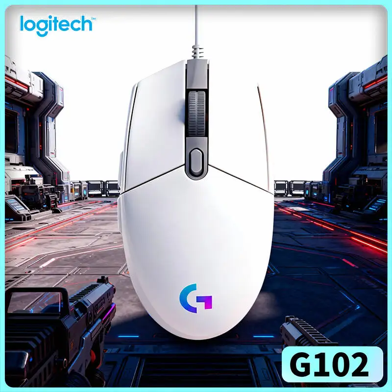 Logitech G102 Wired Gaming Mouse, 8000 DPI HERO Sensor, 8x Faster Than Ordinary Mice, 6 Keys for Daily Gaming