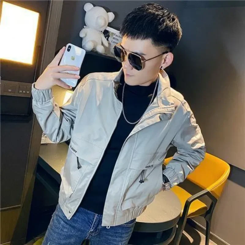 Cargo Jacket for Men Spring Autumn Trendy Man Coat Y2k Harajuku New In Joker Korean Reviews Many Clothing Fashion 2024 Deals