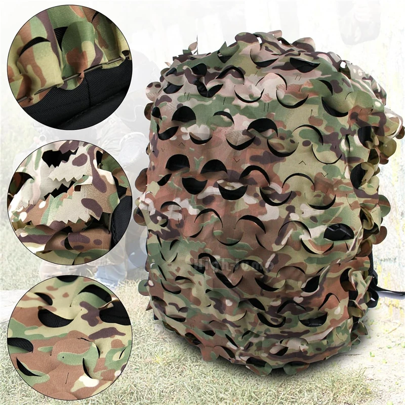 CP Hunting Backpack Cover Camouflage Bag  Sun Shade Wrap gym 40-60-80L Hiden CS Game Protect Backpack extra 5 ghillie strips