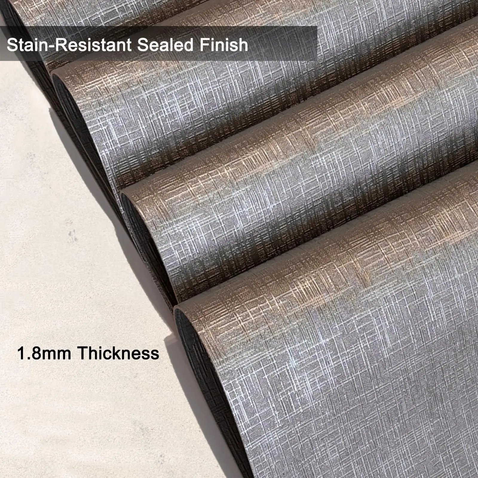Faux Leather Placemats,Dual‑Sided Non‑Slip Vinyl Placemats,Washable Wipeable Metallic Table Mats for Kitchen Table 12x17 Inch