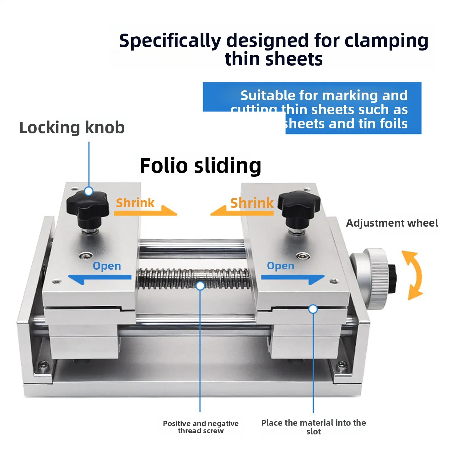 Laser Marking Machine Fixture Foil Paper Cutting Clamp XY Stretching Sliding Table