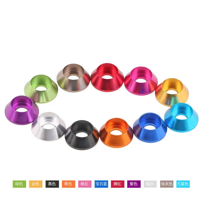 5pcs/10pcs aluminum CNC machined washer M2 M2.5 M3 M4 M5 M6 M8 Corlorful Aluminum Alloy Cap Head Gasket washers for RC parts