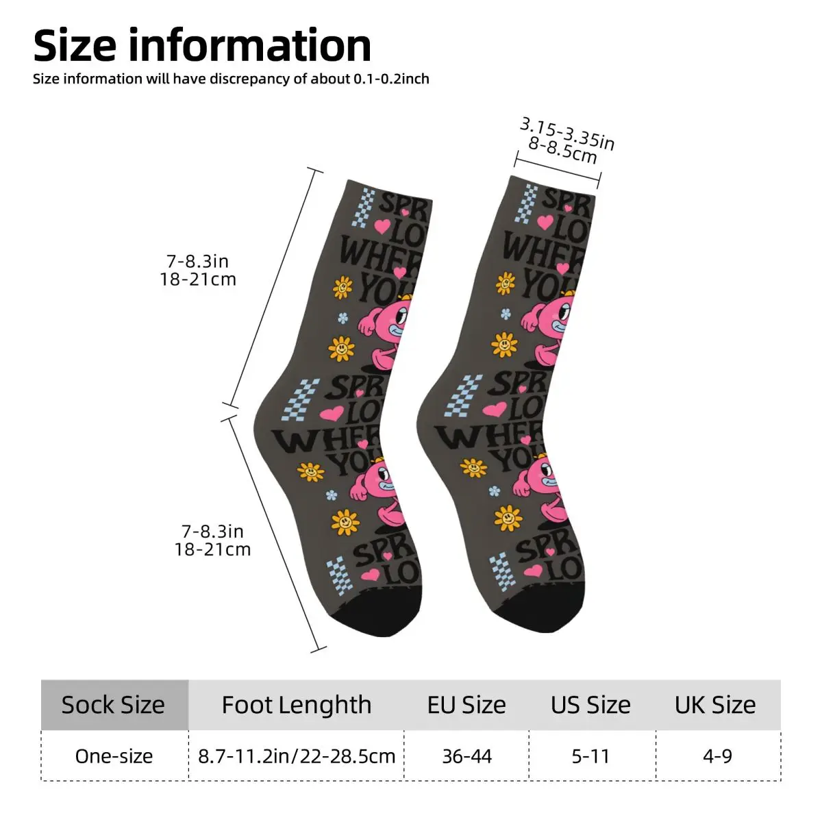 Spread Love Wherever You Go Unisex Winter Socks Outdoor Happy Socks street style Crazy Sock