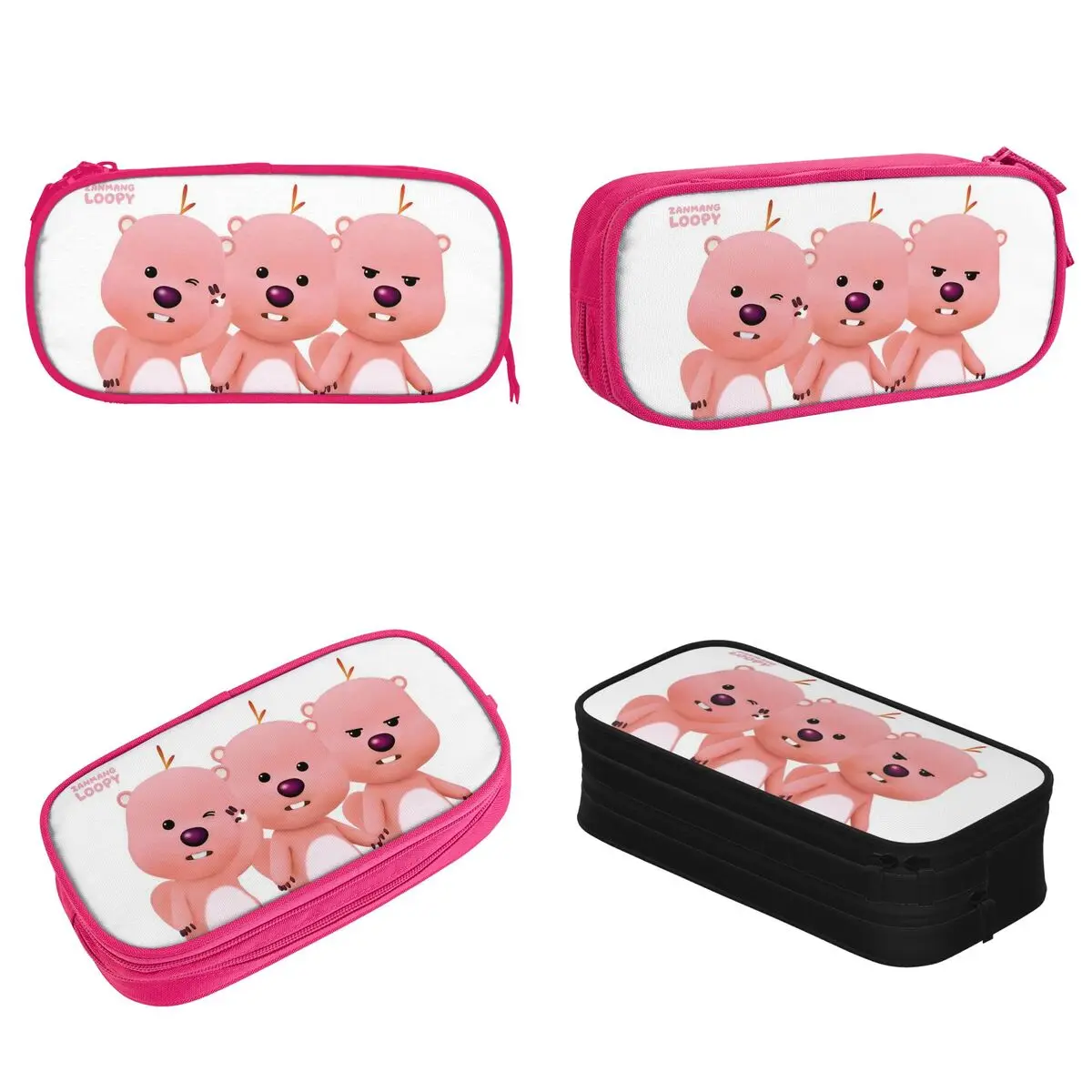 Cartoon Little Beaver Loopy Kawaii Pencil Case Classic Pen Box Bags Student Large Storage Office Gift Pencil Box