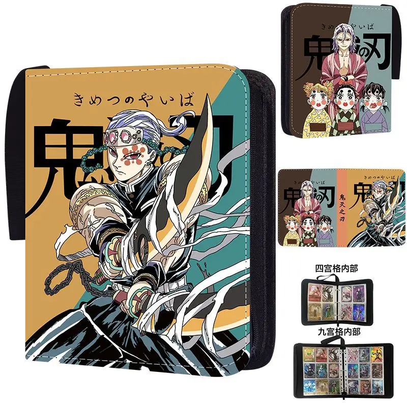 Nuovo raccoglitore per carte Demon Slayer - Album con cerniera in pelle PU a 9 tasche, porta carte espandibile di grande capacità per collezione e regali