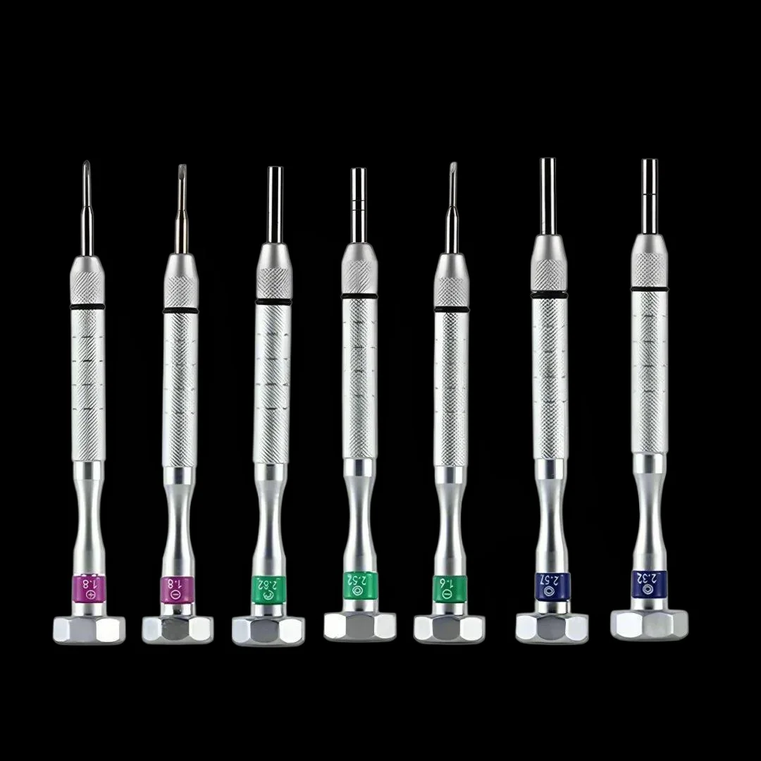 Multi-Bit Metal Eyeglass Repair Screwdriver Set - Phillips, Slotted, Hex & Torx Bits - Precision Tool for Watch, Electronics