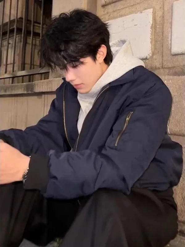 

Мужская зимняя куртка-пилот Thiened American Cleanfit из хлопка с отложным воротником, теплая одежда