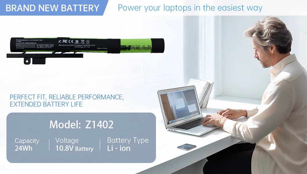 LOLG  Z1402 High quality Laptop Battery 10.8V 2200mAh For Acer One 14 Z1402 18650-00-01-3S1P-0 Brand New Replacement Battery