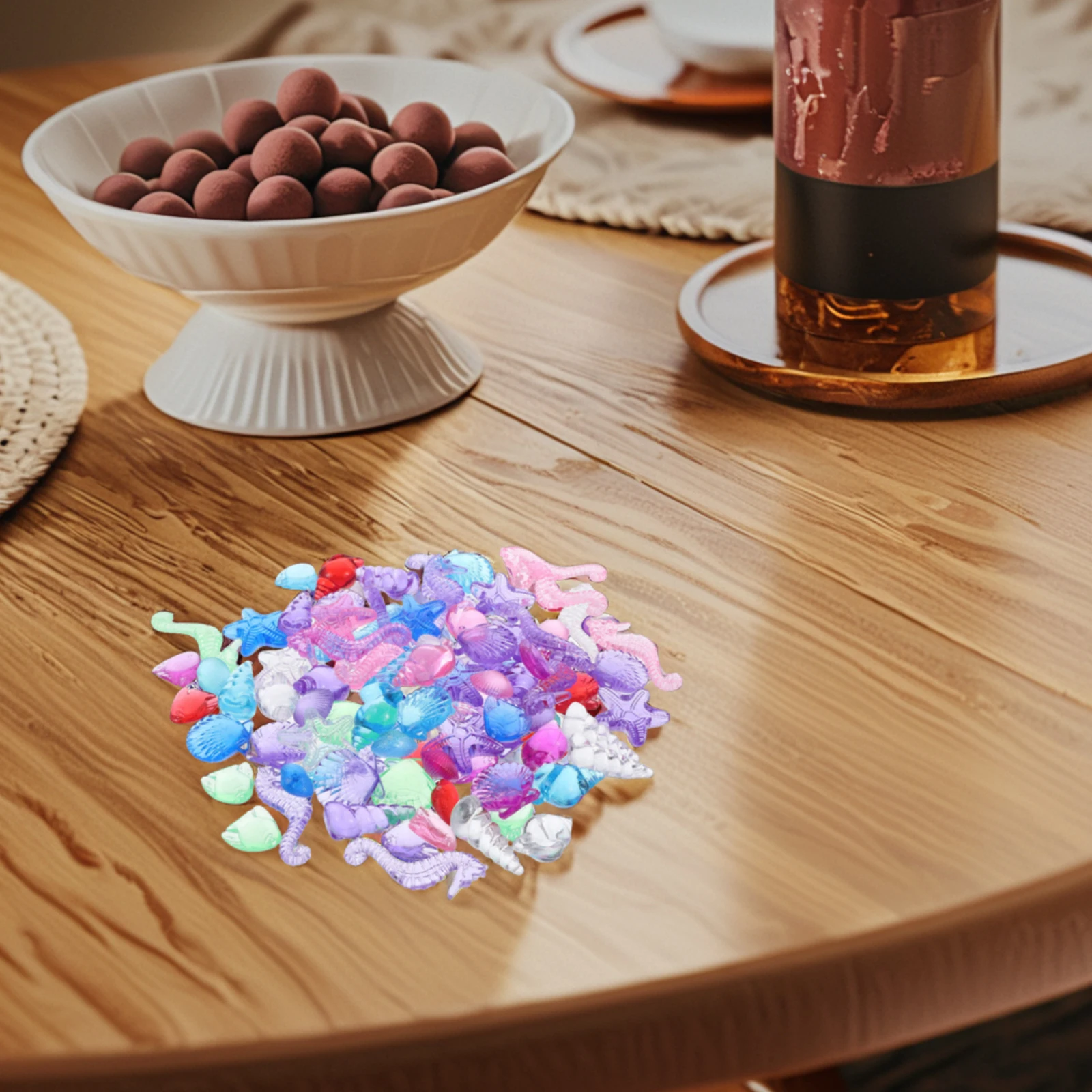 100 Uds decoración de concha de plástico figuras de animales del océano artesanía de resina decoración de mesa para niños pecera L scape acuario adornar fiesta en casa