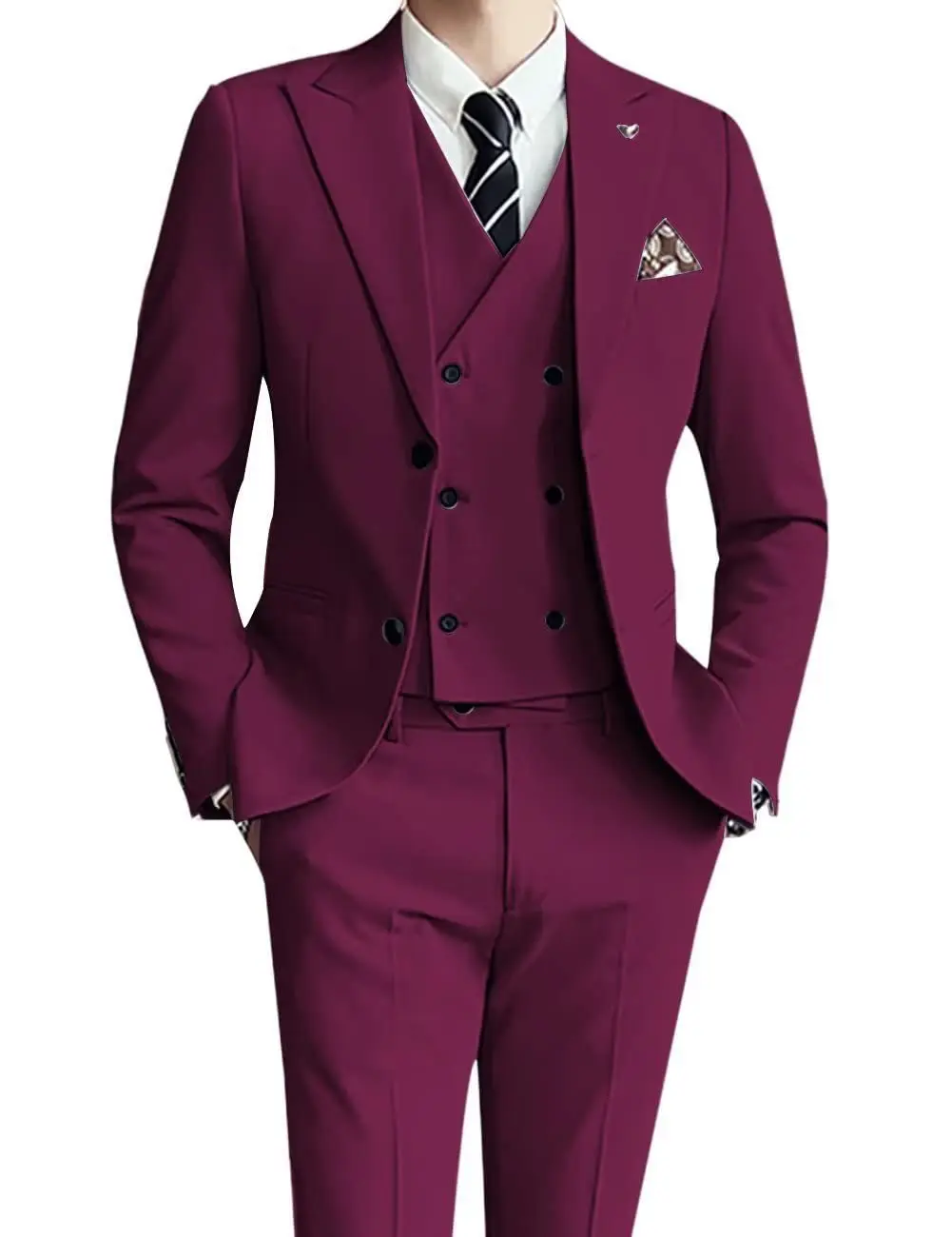 Chaqueta de traje de tres piezas para hombre, traje personalizado para fiesta de boda, vestido de novia, X065