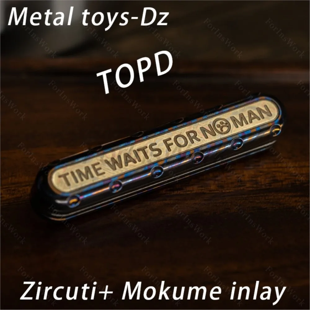 Metal Toys Dz TOPD Zircuti Mokume Inlay Stress Relief Toy Adults Metal Fidget Toy