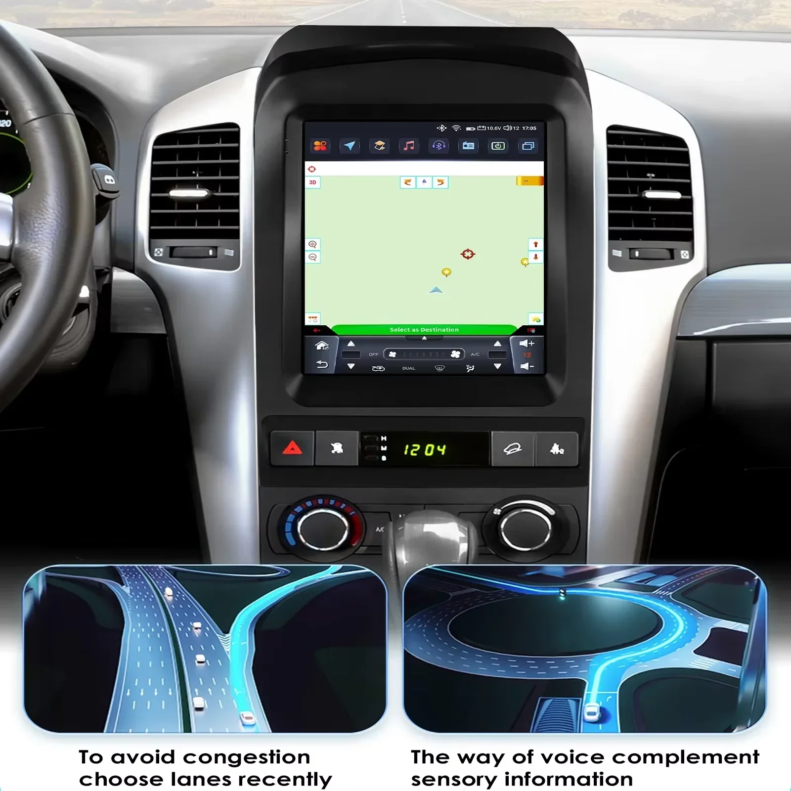 Radio para Auto Hizpo para Chevrolet Captiva Sport 2006-2012, Reproductor Multimedia con CarPlay, Android Auto, GPS, WIFI, FM, RDS, Autoradio, Pantalla Inteligente QLED de 9.7 Pulgadas Estilo Tesla, Unidad Principal Automotriz, Navegación, 5G WIFI, DSP, ADAS, USB, DVR, SWC, BT