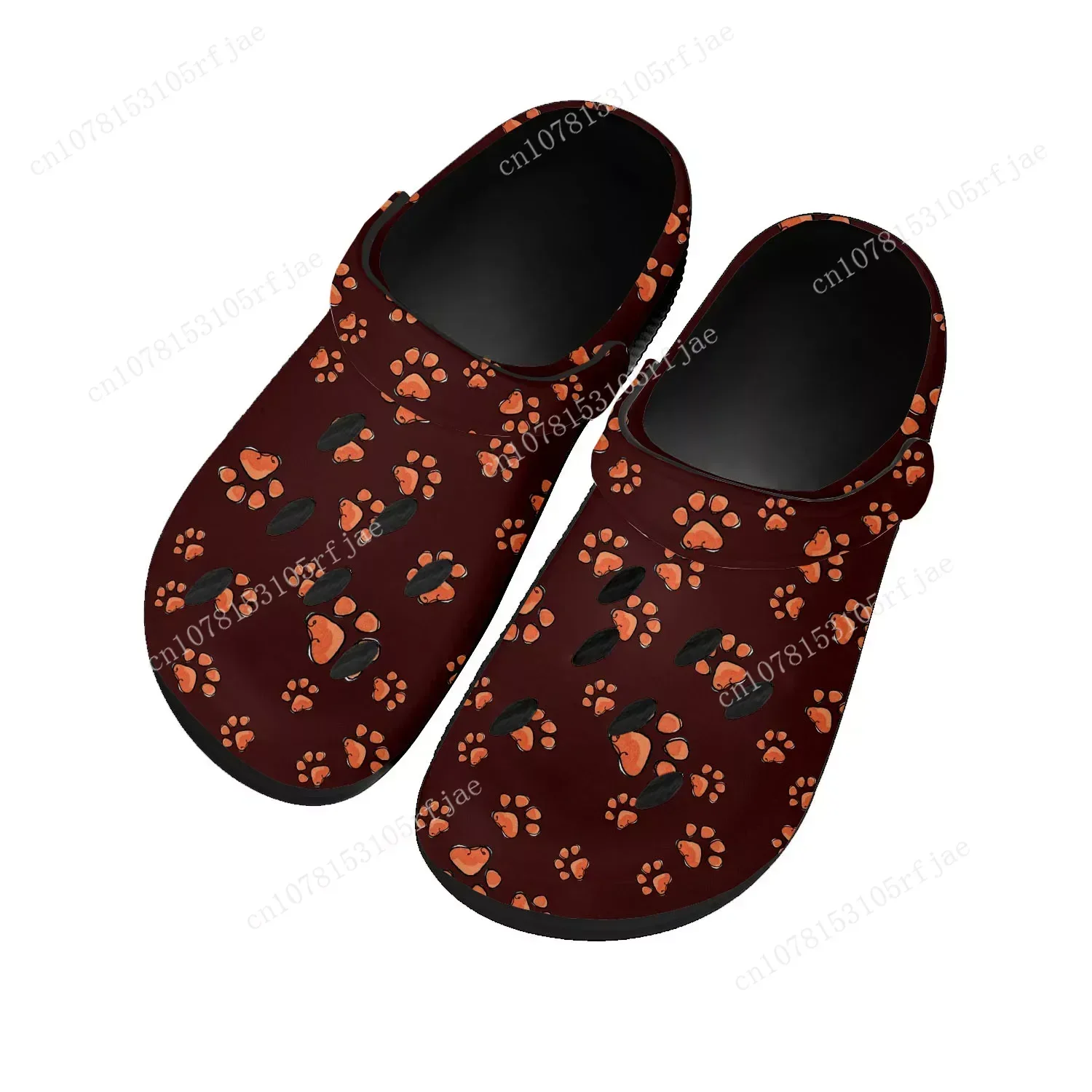 Dog Paw Print Custom Water Shoes para homens e mulheres, Pet, Tamancos domésticos, Tampão de jardim, chinelos respiráveis de praia, adolescente, preto