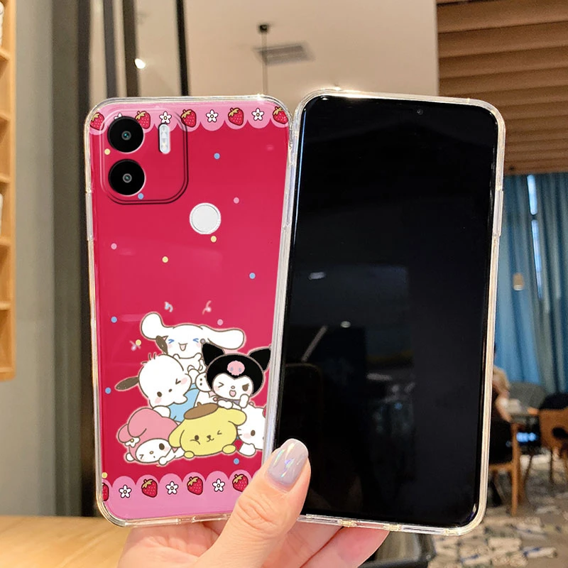 For Redmi A1 A2 Plus 4G Case Sanrio Lovely Pachacco Cartoon Kuromi Phone Cover Silicone Soft Clear Shell For RedmiA1+ A 2+ Capa