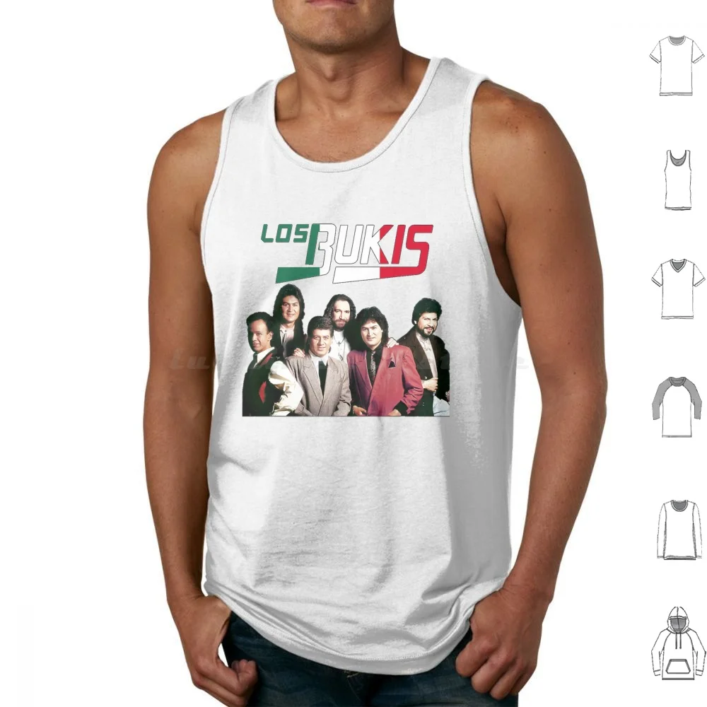 Vintage Los Arts Bukis Vaporware Band Música Camisetas sin mangas Estampado Algodón Los Bukis Bukis Bukis 90s Y Ahora Te Vas José Guadarrama