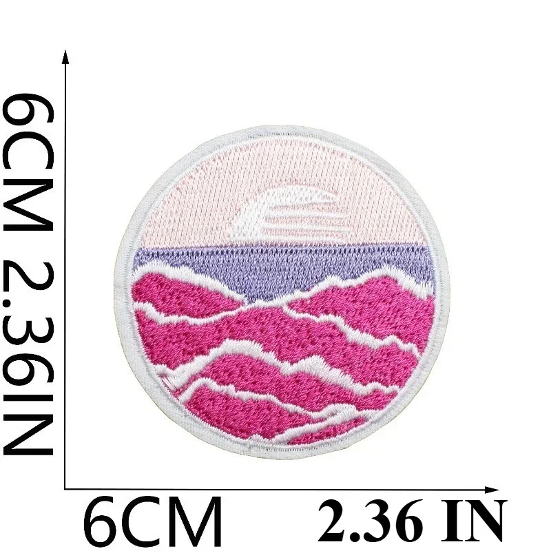 

Pink Girl Surf Pie Team Embroidery Cloth Sticker Turtle Patch Sticker Bow Shell Decoration Embroidery Label Big Shark