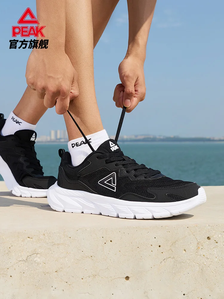 Peak Running Shoes for Men in Summer Lightweight and Comfortable Shock Absorbing Mesh Breathable Casual Shoes for Men in Sports