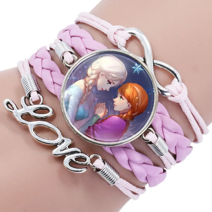 Disney Frozen Bracelet Elsa Anna Snow White Princess Cartoon Action Figure Toys Lovely Wristand Girl Gift Birthday Gifts Toys