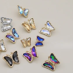 16/23mm Colorful Butterfly Gold Alloy Buttons for Sewing Coat Sweater Cardigan Scrapbooking Sewing Shank Buttons DIY Craft