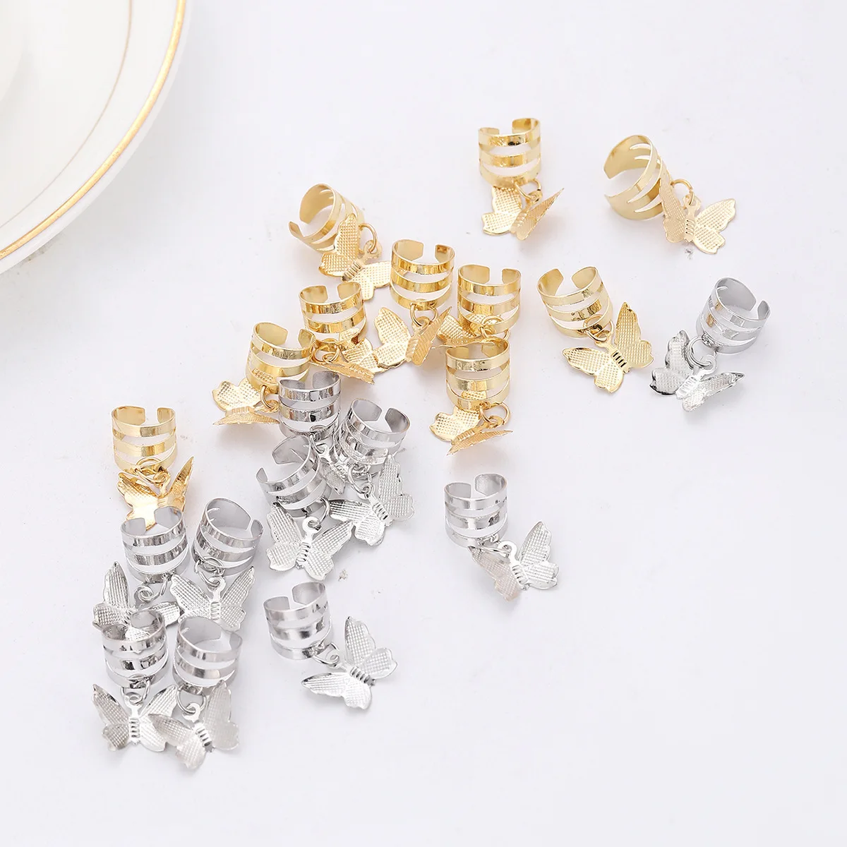 

Premium 20 Count Butterfly Shape Dreadlocks Braid Loop for DIY Hair Decoration Craft Set