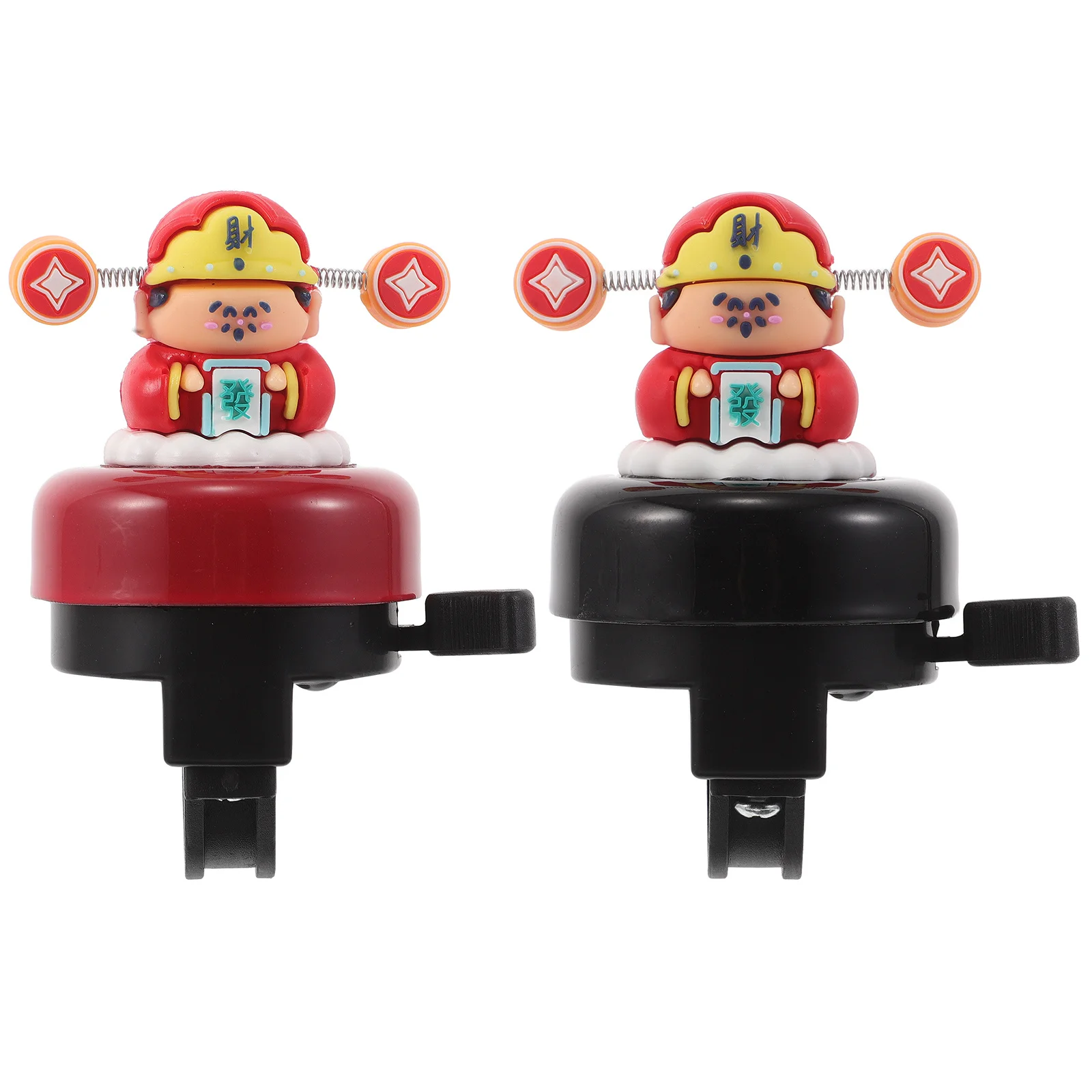

2pcs Bike Bells Bicycle Bell Cute Cartoon God Of Wealth Loud Crisp Sound For Road Mountain Bike Universal Cycling